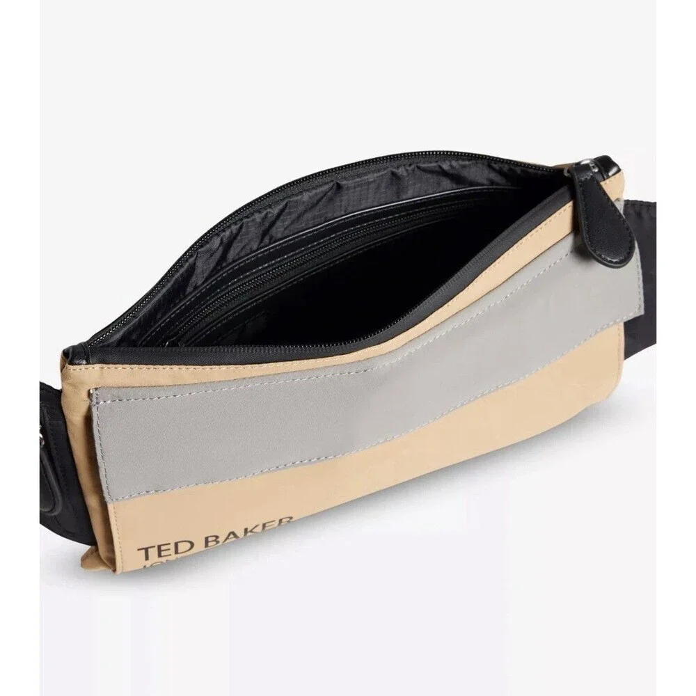 TED BAKER Feddy Color-block Woven Bumbag in Tan Fannypack Travel Outdoor